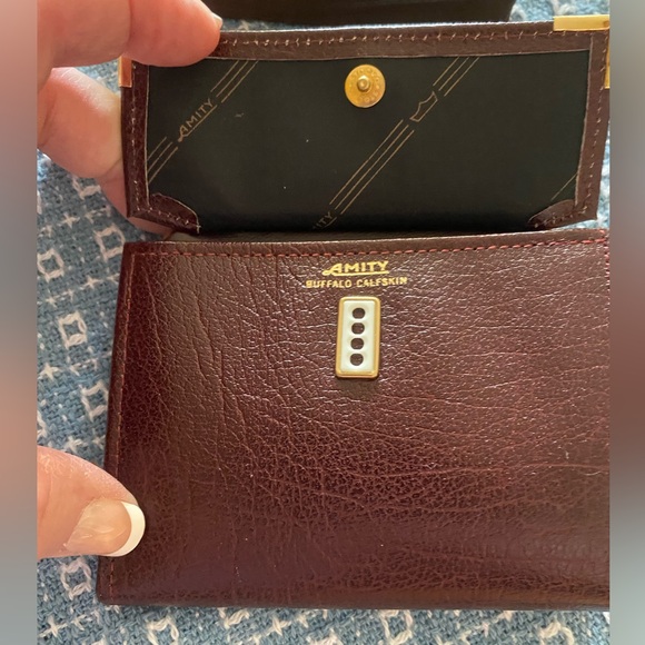 NWT Amity Deep Burgundy Leather French Purse - Picture 2 of 13